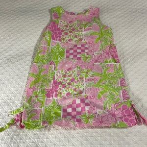 Lilly Pulitzer girls 8 pink green elephant grapes lemons limes floral dress
